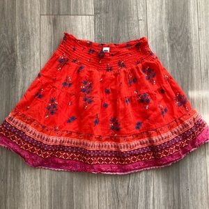 Red Floral Old Navy Skirt Size Small